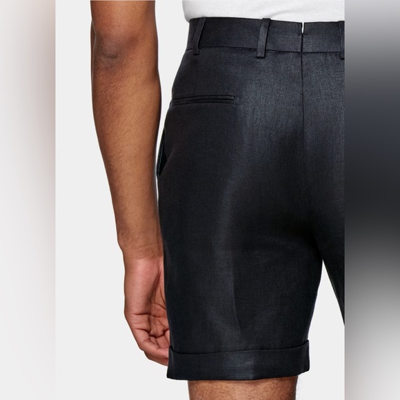 SUIT SUPPLY NAVY BOSA LINEN SHORTS - Picture 8 of 12